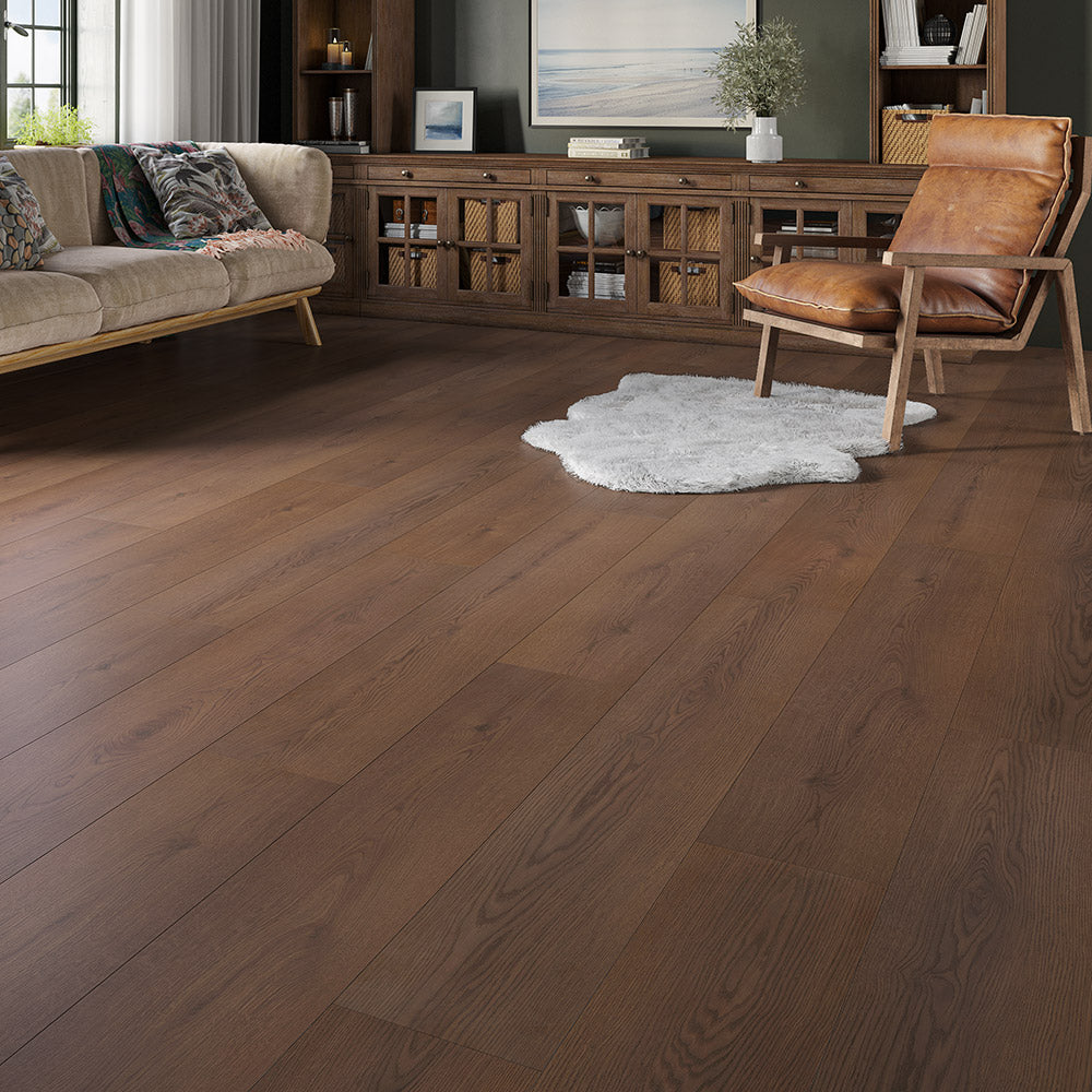 Warm brown wood flooring in interior