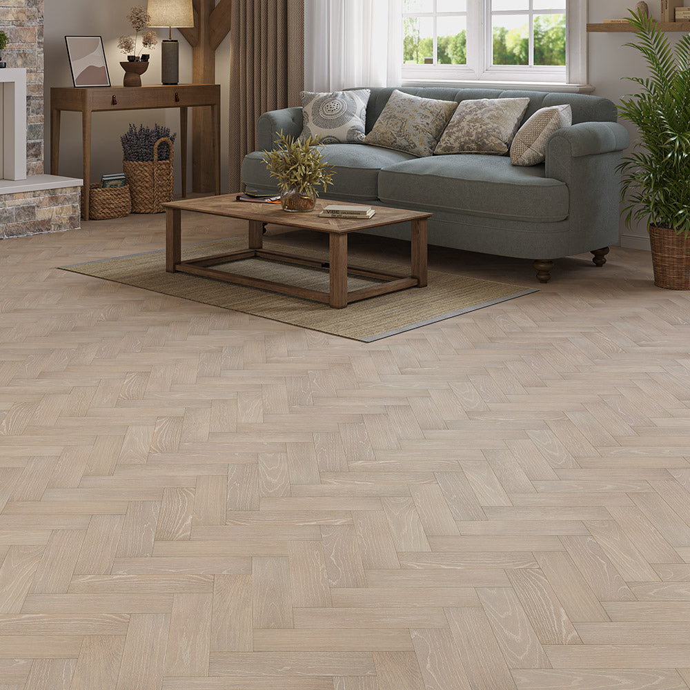 Grey oak 10mm engineered herringbone