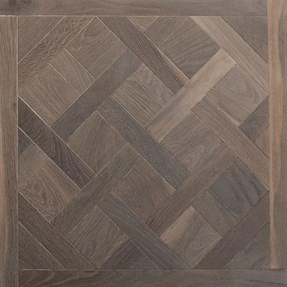 Grey oak Versailles parquet panels brushed UV oiled