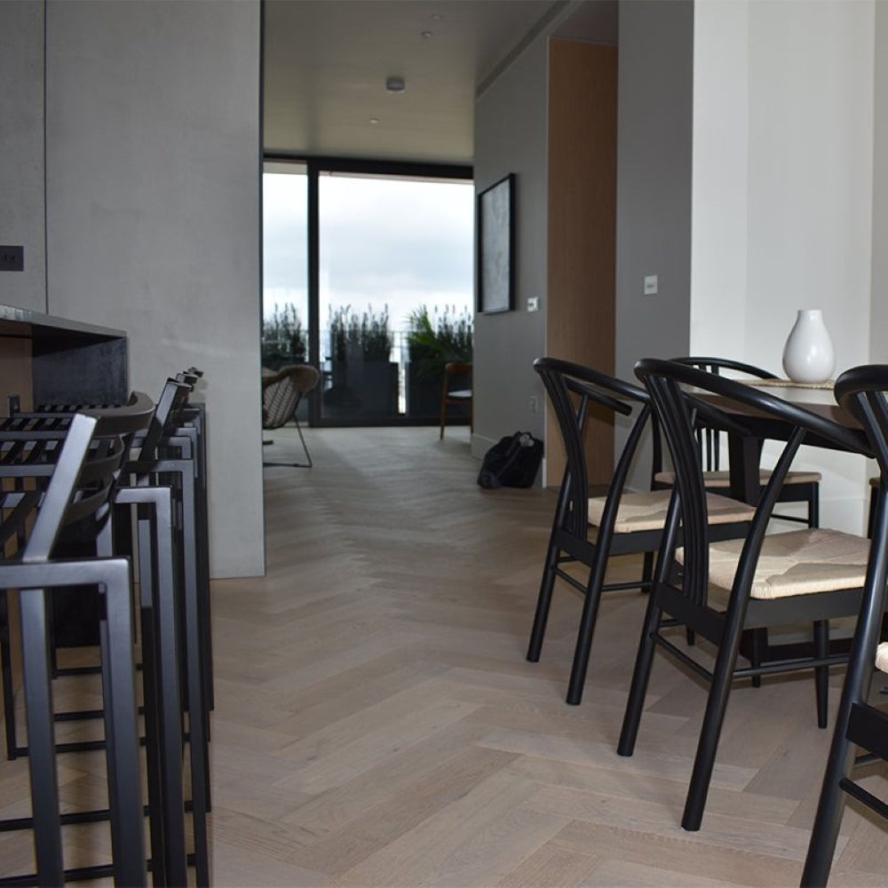 Glacier oak herringbone