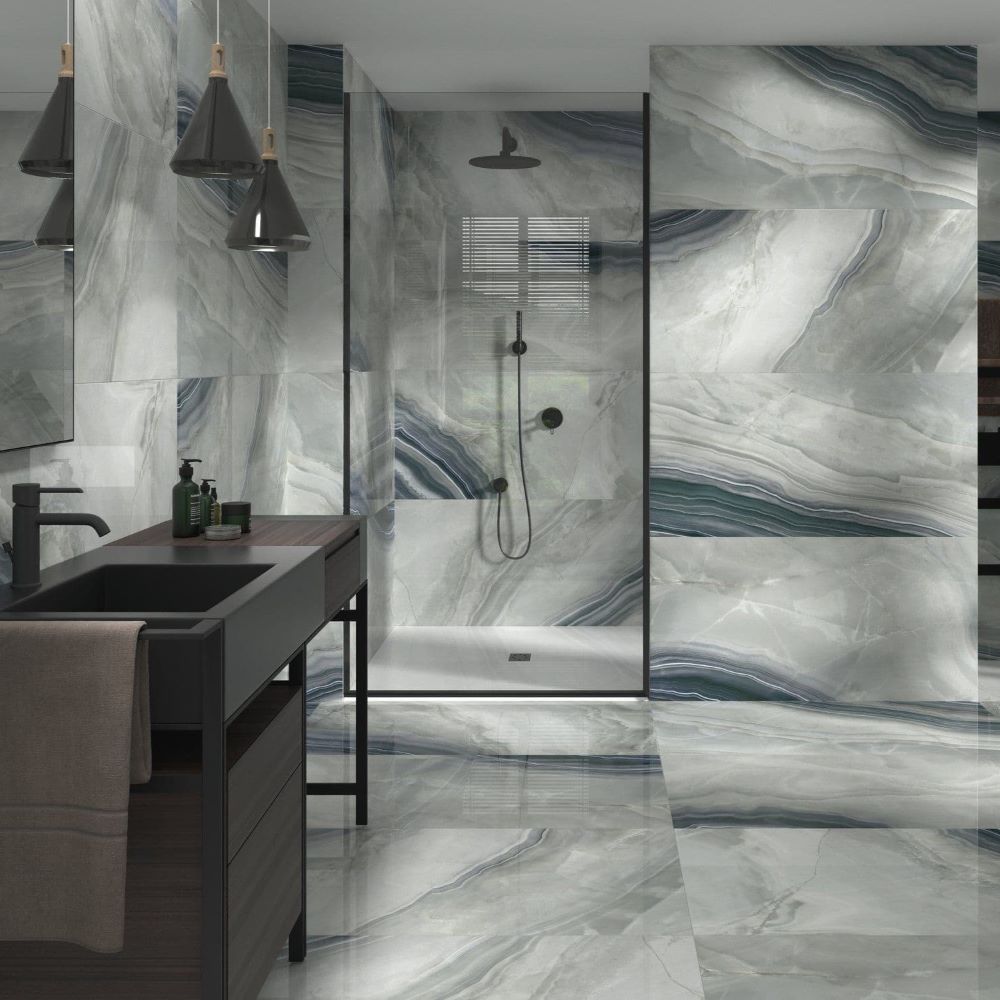 Persian onyx effect bathroom porcelain tiles