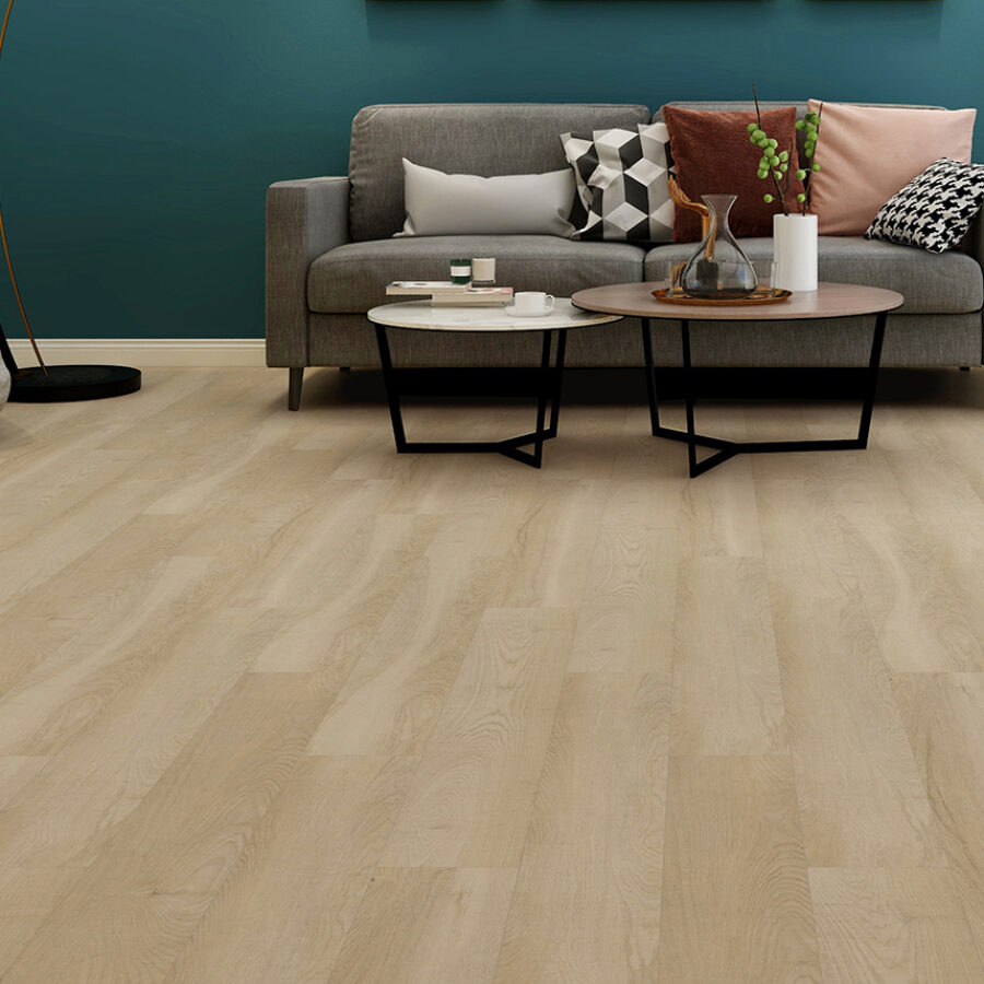 Glue-down LVT flooring in a calm modern interior