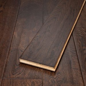 Windsor Solid Coffee Hand Scraped Oak Wood Flooring 18 x 125 (mm)