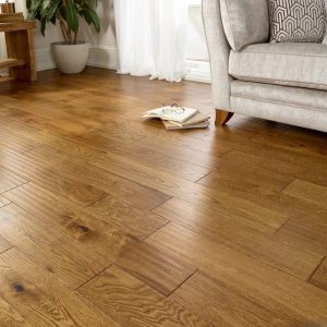 Windsor Solid Golden Brown Hand Scraped Oak Wood Flooring 18 x 125 (mm)