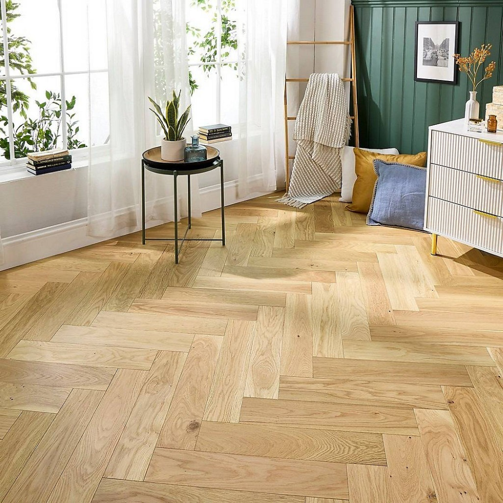 Oxford Herringbone Natural Brushed Oak 14 x 125 x 600 (mm)