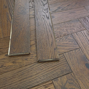 Oxford Herringbone Dark Brown Oak Wood Flooring 14 x 90 x 450 (mm)