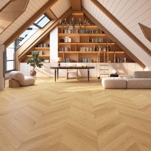 Knightsbridge Chevron Natural Brushed Oak Wood Flooring 14 x 90 x 510 (mm)